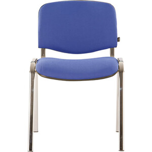 Стул для персонала и посетителей Brabix Iso CF-001 хромированный каркас, ткань синяя с черным (531422) стул складной на металлическом каркасе синий