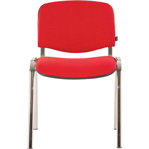 Стул для персонала и посетителей Brabix Iso CF-001 хромированный каркас, ткань красная с черным (531423) кресло для отдыха мебелик денди шпон ткань ультра шоколад каркас дуб шампань шпон