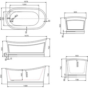 Акриловая ванна BelBagno 170x90 слив-перелив хром (BB32-CF36 + BB39-OVF-CRM)