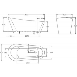 Акриловая ванна BelBagno 180х87 (BB63-1800-W0)