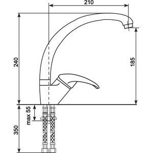 Смеситель для кухни Mixline ML-GS02 черный 308 (4620031443568)