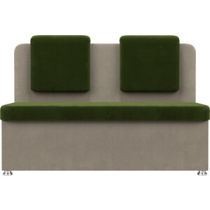 Кухонный прямой диван АртМебель Маккон 2-х местный микровельвет зеленый/бежевый Маккон 2-х местный микровельвет зеленый/бежевый - фото 2