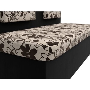 Кухонный прямой диван АртМебель Маккон 2-х местный рогожка на флоке вельвет черный - фото 3