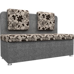Кухонный прямой диван АртМебель Маккон 2-х местный рогожка на флоке серый накидка на диван 90x150 см искусственный мех серый