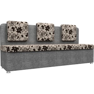 Кухонный прямой диван АртМебель Маккон 3-х местный рогожка на флоке серый накидка на диван 90x150 см искусственный мех серый