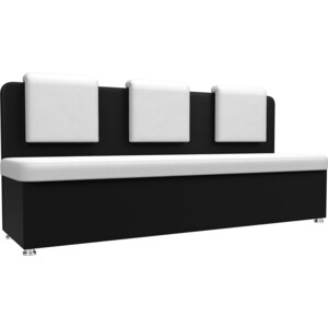 Кухонный прямой диван АртМебель Маккон 3-х местный экокожа белый/черный кухонный гарнитур mebiplex вивиан мдф вотан белый матовый 1 8м 26 мм