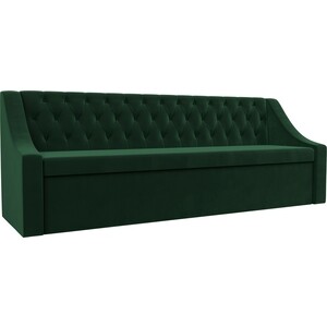 Кухонный диван АртМебель Мерлин велюр зеленый прямой диван угловой артмебель кёльн велюр зеленый левый угол