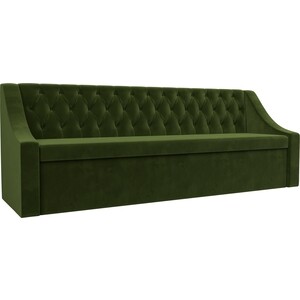 Кухонный диван АртМебель Мерлин микровельвет зеленый прямой диван угловой артмебель кёльн велюр зеленый левый угол
