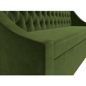 Кухонный диван АртМебель Мерлин микровельвет зеленый прямой