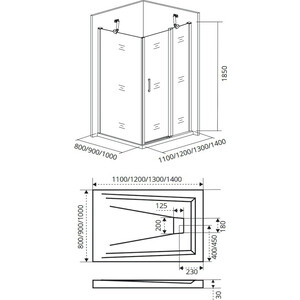 Боковая стенка Good Door Mokka SP-80-C-WE 80х185 прозрачная, хром матовый (МК00009)
