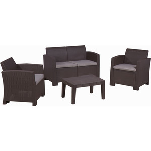 Комплект для отдыха Vinotti SF2-4P кресло для отдыха мебелик денди шпон ткань ультра шоколад каркас дуб шампань шпон