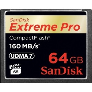 Карта памяти Sandisk Extreme Pro CF 160MB/s 64 GB VPG 65, UDMA 7 (SDCFXPS-064G-X46) карта памяти sandisk extreme pro cf 160mb s 64 gb vpg 65 udma 7 sdcfxps 064g x46