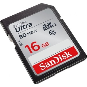 Карта памяти Sandisk Ultra SDHC 16GB 80MB/s Class 10 UHS-I (SDSDUNC-016G-GN6IN)