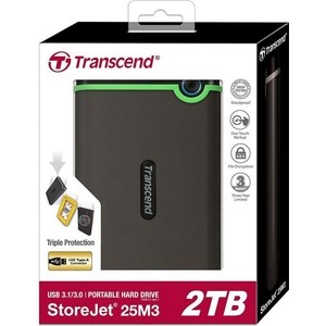 Внешний жесткий диск Transcend TS2TSJ25M3S (2Tb/2.5"/USB 3.0) серый