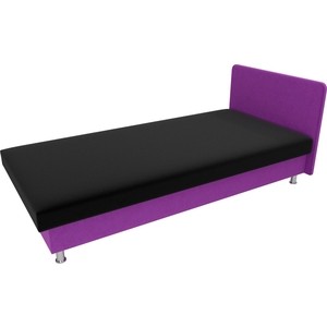 Кровать Лига Диванов Мальта микровельвет черный/фиолетовый