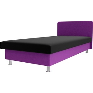 Кровать Лига Диванов Мальта микровельвет черный/фиолетовый