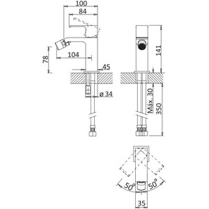 Смеситель для биде Cezares Porta (PORTA-BS1-01-W0)