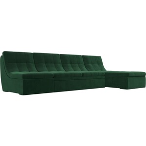 Угловой модульный диван Лига Диванов Холидей велюр зеленый модуль лига диванов холидей кресло микровельвет зеленый