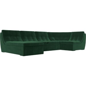 Модульный диван Лига Диванов Холидей велюр зеленый П-образный штакетник grandline м образный фигурный 1 5м зеленый