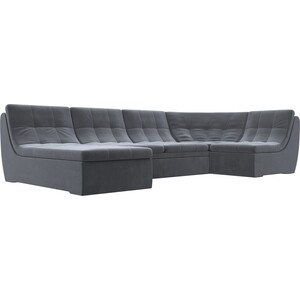 Модульный диван Лига Диванов Холидей велюр серый П-образный п образный модульный диван лига диванов