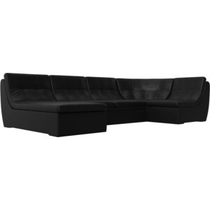 Модульный диван Лига Диванов Холидей экокожа черный П-образный п образный модульный диван лига диванов