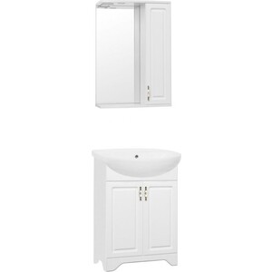 Мебель для ванной Style line Олеандр-2 Люкс 55 белая зеркало шкаф style line олеандр 2 люкс 65 с подсветкой рельеф пастель 4650134470826