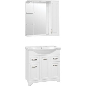 Мебель для ванной Style line Олеандр-2 Люкс 75 белая зеркало шкаф style line олеандр 2 люкс 65 с подсветкой рельеф пастель 4650134470826