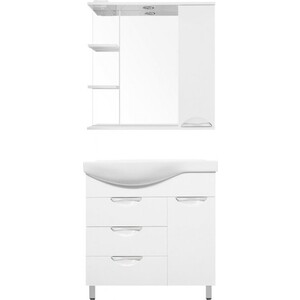 Мебель для ванной Style line Жасмин 82 правая, белая зеркало шкаф style line жасмин 55 с подсветкой белый 4650134470611