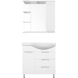Мебель для ванной Style line Жасмин 82 левая, белая зеркало шкаф style line жасмин 55 с подсветкой белый 4650134470611