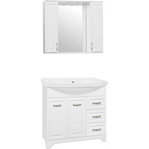 Мебель для ванной Style line Олеандр-2 Люкс 90 белая зеркало шкаф style line олеандр 2 люкс 65 с подсветкой рельеф пастель 4650134470826