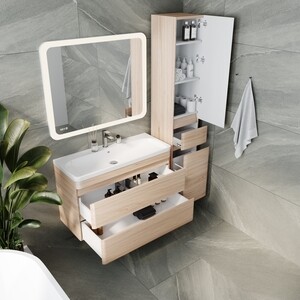Мебель для ванной Style line Атлантика Люкс 100 подвесная, ясень перламутр