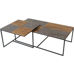 Журнальный стол Мебелик Фьюжн дуб американский/серый бетон