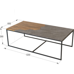 Журнальный стол Мебелик Китч дуб американский/серый бетон