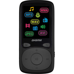 MP3 плеер Digma B4 8Gb black k12 ipx8 водонепроницаемый mp3 плеер 8 гб музыкальный плеер с наушниками fm радио назад клип дизайн для плавания бег дайвинг