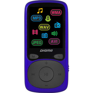 MP3 плеер Digma B4 8Gb blue k12 ipx8 водонепроницаемый mp3 плеер 8 гб музыкальный плеер с наушниками fm радио назад клип дизайн для плавания бег дайвинг