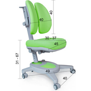 Комплект (стол+полка+кресло+чехол) Mealux EVO Evo-kids Evo-40 Z (Evo-40 Z + Y-115 KZ) белая столешница/пластик зеленый