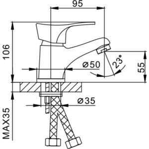 Смеситель для раковины Frap H14 (F1014-B)