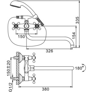 Смеситель для ванны Frap H19 (F2619-2)