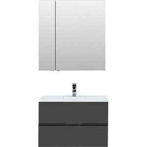 Мебель для ванной Aquanet Алвита 80 серый антрацит зеркальный шкаф aquanet алвита 80 серый антрацит 240109