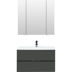 Мебель для ванной Aquanet Алвита 90 серый антрацит зеркальный шкаф aquanet алвита 80 серый антрацит 240109