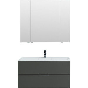 Мебель для ванной Aquanet Алвита 100 серый антрацит зеркальный шкаф aquanet алвита 80 серый антрацит 240109