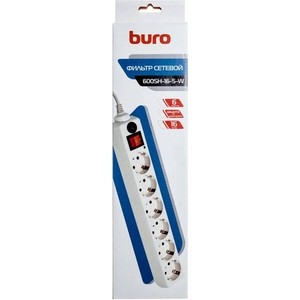 Сетевой фильтр Buro 600SH-16-5-W 5м (6 розеток) белый