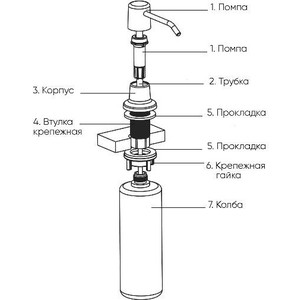 Дозатор для моющих средств Ulgran U-01 антрацит (U-01-343)
