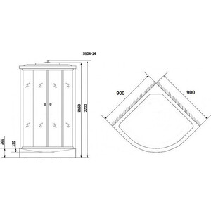 Душевая кабина Niagara NG-3504-14 90х90х215