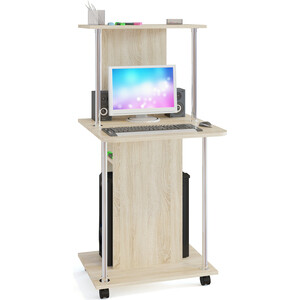 Стол компьютерный СОКОЛ КСТ-12 дуб сонома стол для ноутбука wonder worker