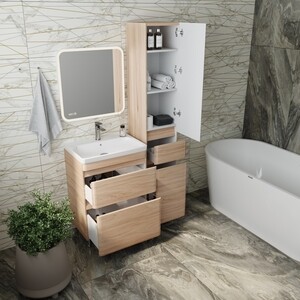 Мебель для ванной Style line Атлантика Люкс 60 напольная, ясень перламутр