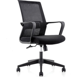 Кресло офисное NORDEN Интер LB/ черный пластик/черная сетка/черная ткань