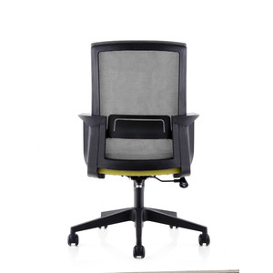 Кресло офисное NORDEN Интер LB/ черный пластик/серая сетка/зеленая ткань