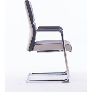 Кресло офисное NORDEN Лондон CF/ хром/темно серая+светло серая (вставки) экокожа