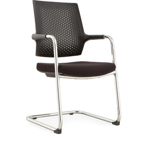 Кресло офисное NORDEN Стайл 2 CF/ хром/черная ткань/спинка черный пластик стул для персонала и посетителей brabix iso cf 005 каркас ткань черная 531971
